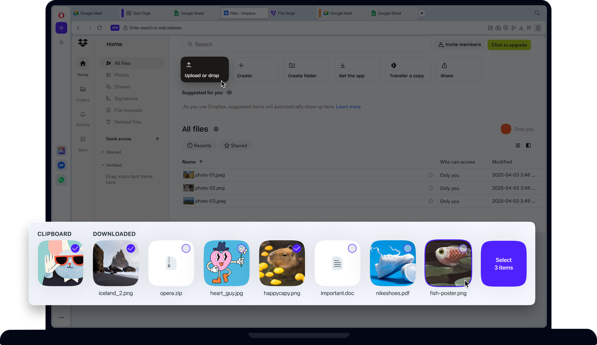 File facili in Opera