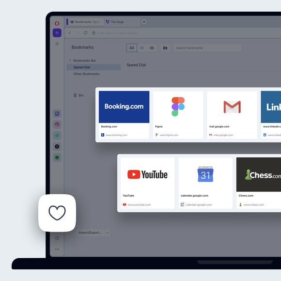 Bookmark manager with page previews