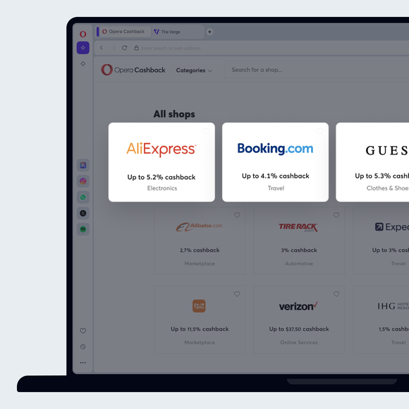 Cashback from major shops