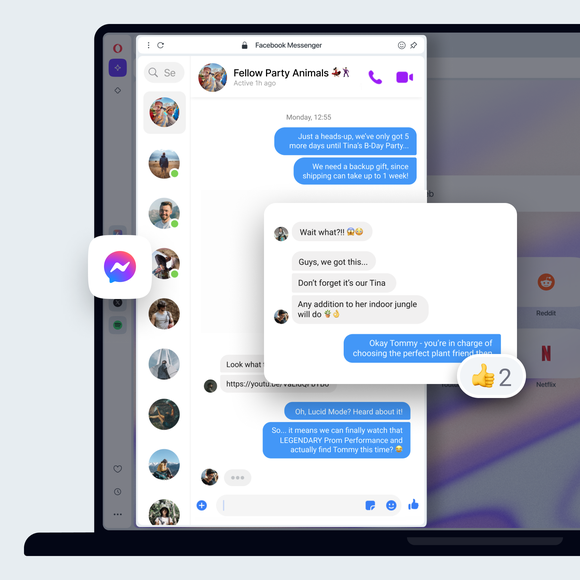 Facebook Messenger in Opera Browser