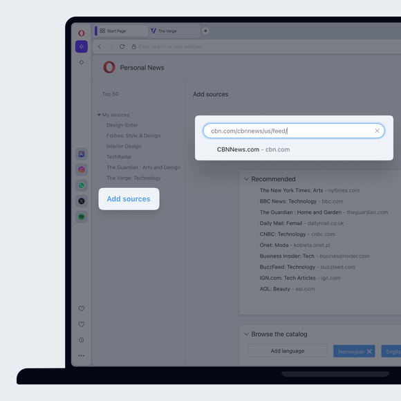 Last but not least – add RSS feeds