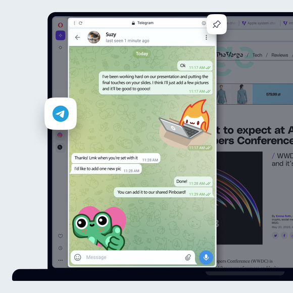 Telegram in Opera Browser