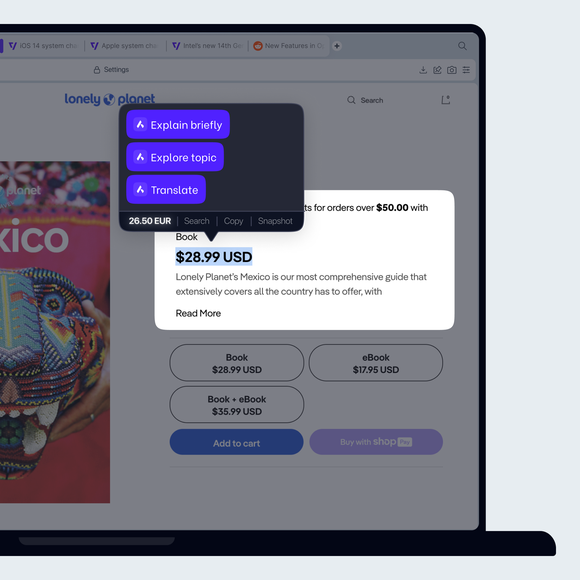 Currency conversion on the fly