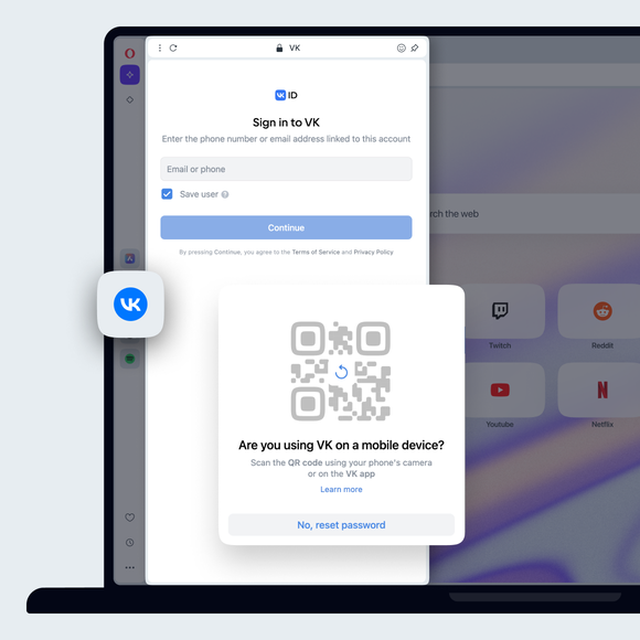 Log into VKontakte with your phone number