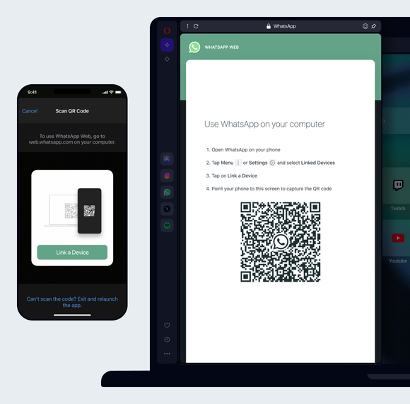Sync WhatsApp mobile with desktop