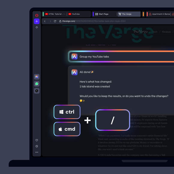 Tab Commands with agentic AI